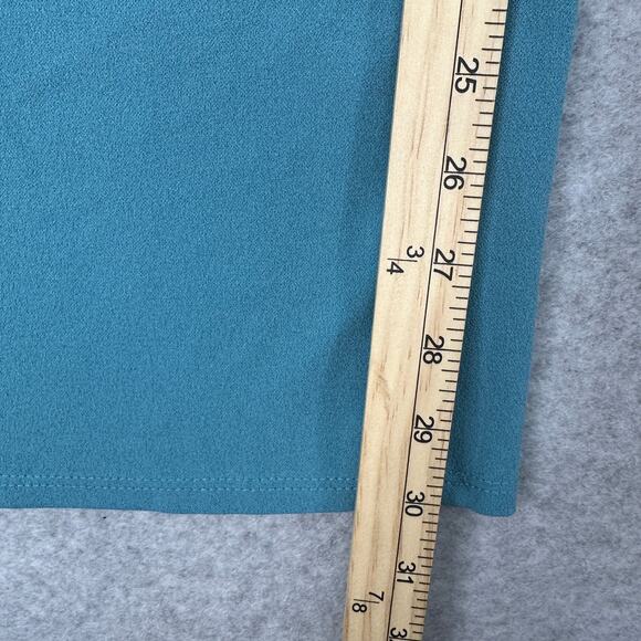 Saints 21 Wide Leg Trouser Pants Women's L Teal Blue High Waist Stretch Pull-On - Picture 8 of 9